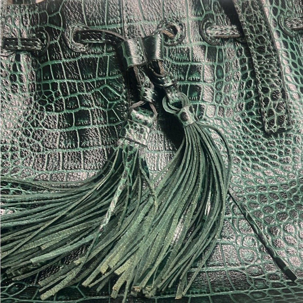 Patricia Nash Emerald Crocodile-Embossed Shoulder Bag